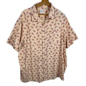 Rowm‎ Mens Short Sleeve Button Down Shirt 2XT 100% Cotton Beach Coastal Outdoor